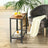Sofa Table - Iron - Rustic Brown - Narrow Design with Mesh Shelf