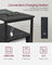 Slim Side Table - Wood - Rustic Brown - Charging Station with 2 Drawers