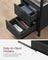 Slim Side Table - Wood - Rustic Brown - Charging Station with 2 Drawers