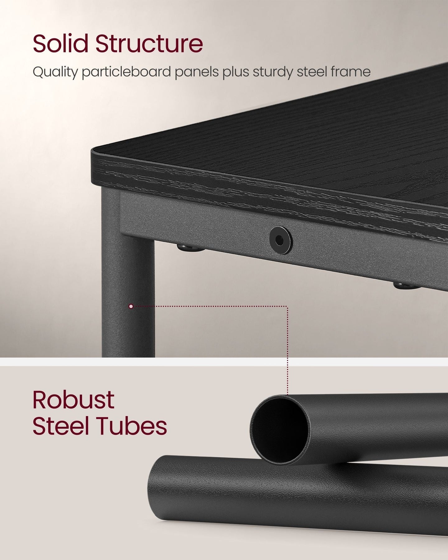 3-Tier Slim Side Table - Wood - Ebony Black - Charging Station and Magazine Rack