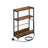 3-Tier Slim Side Table - Wood - Rustic Brown - Includes Charging Station and Magazine Rack