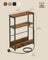 3-Tier Slim Side Table - Wood - Rustic Brown - Includes Charging Station and Magazine Rack