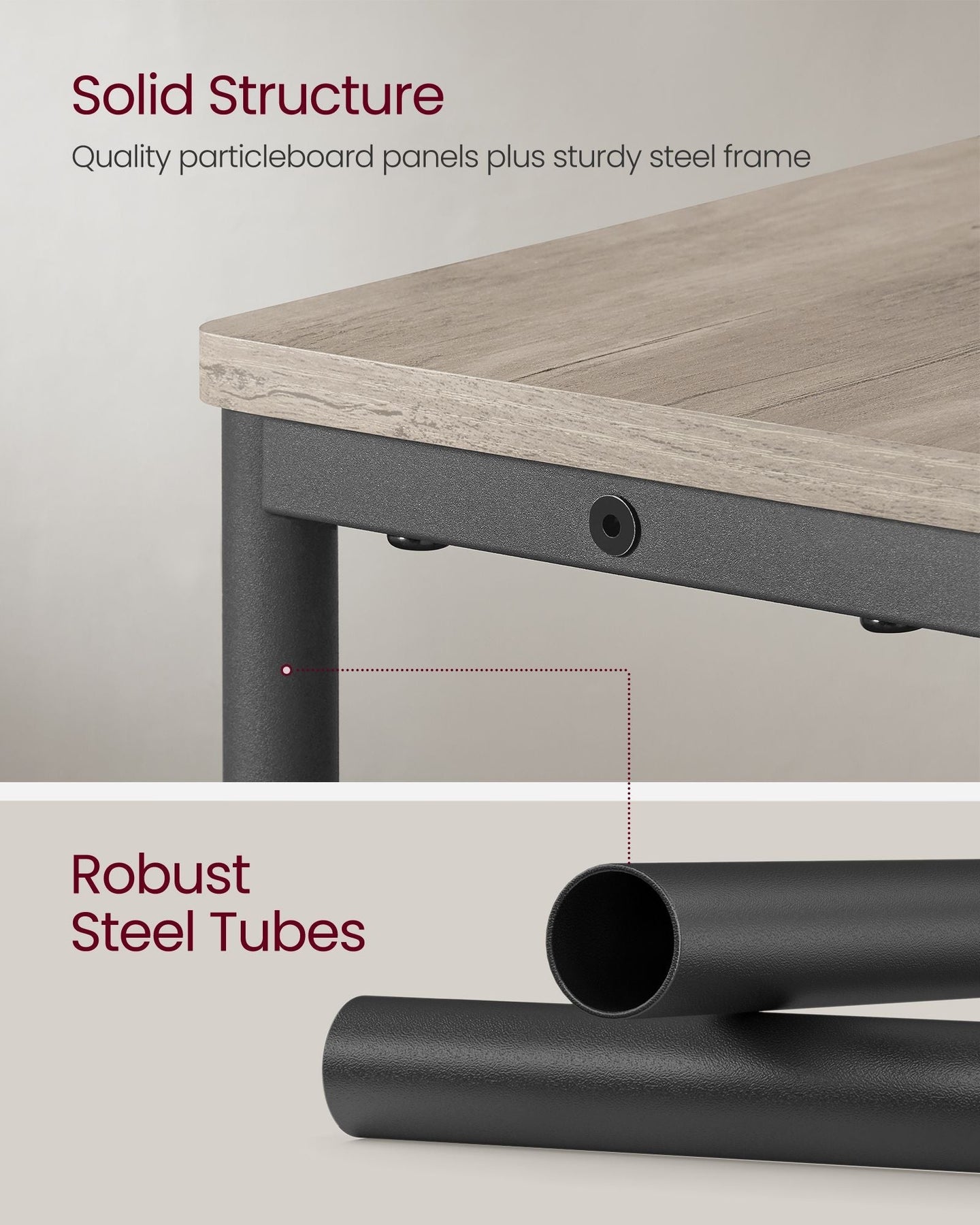 3-Tier Side Table - Wood - Heather Greige - Charging Station and Magazine Rack