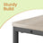 Narrow Bedside Table - Wood - Greige - 3-Tier with Charging Station and Magazine Rack