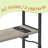Narrow Bedside Table - Wood - Greige - 3-Tier with Charging Station and Magazine Rack