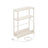 3-Tier Slim Side Table - Wood - Cream White - Built-in Charging Station and Magazine Rack