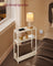 3-Tier Slim Side Table - Wood - Cream White - Built-in Charging Station and Magazine Rack