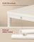 3-Tier Slim Side Table - Wood - Cream White - Built-in Charging Station and Magazine Rack