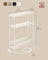 3-Tier Slim Side Table - Wood - Cream White - Built-in Charging Station and Magazine Rack