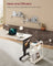 3-Tier Slim Side Table - Wood - Cream White - Built-in Charging Station and Magazine Rack