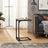 C-Shaped Side Table - Metal - Industrial Gray - Versatile for Living Room and Bedroom