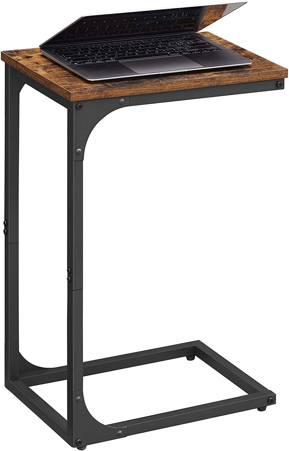 C-Shaped Side Table - Metal - Industrial Gray - Versatile for Living Room and Bedroom