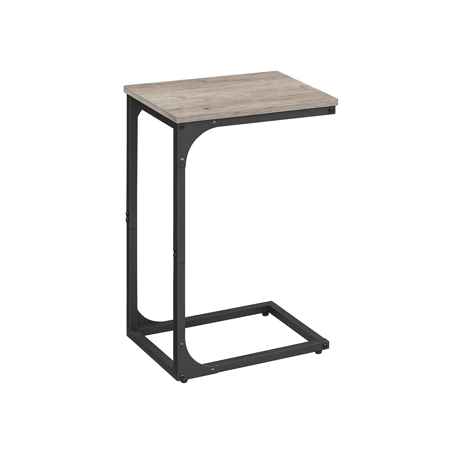 C-Shaped Side Table - Metal Frame - Heather Greige and Black
