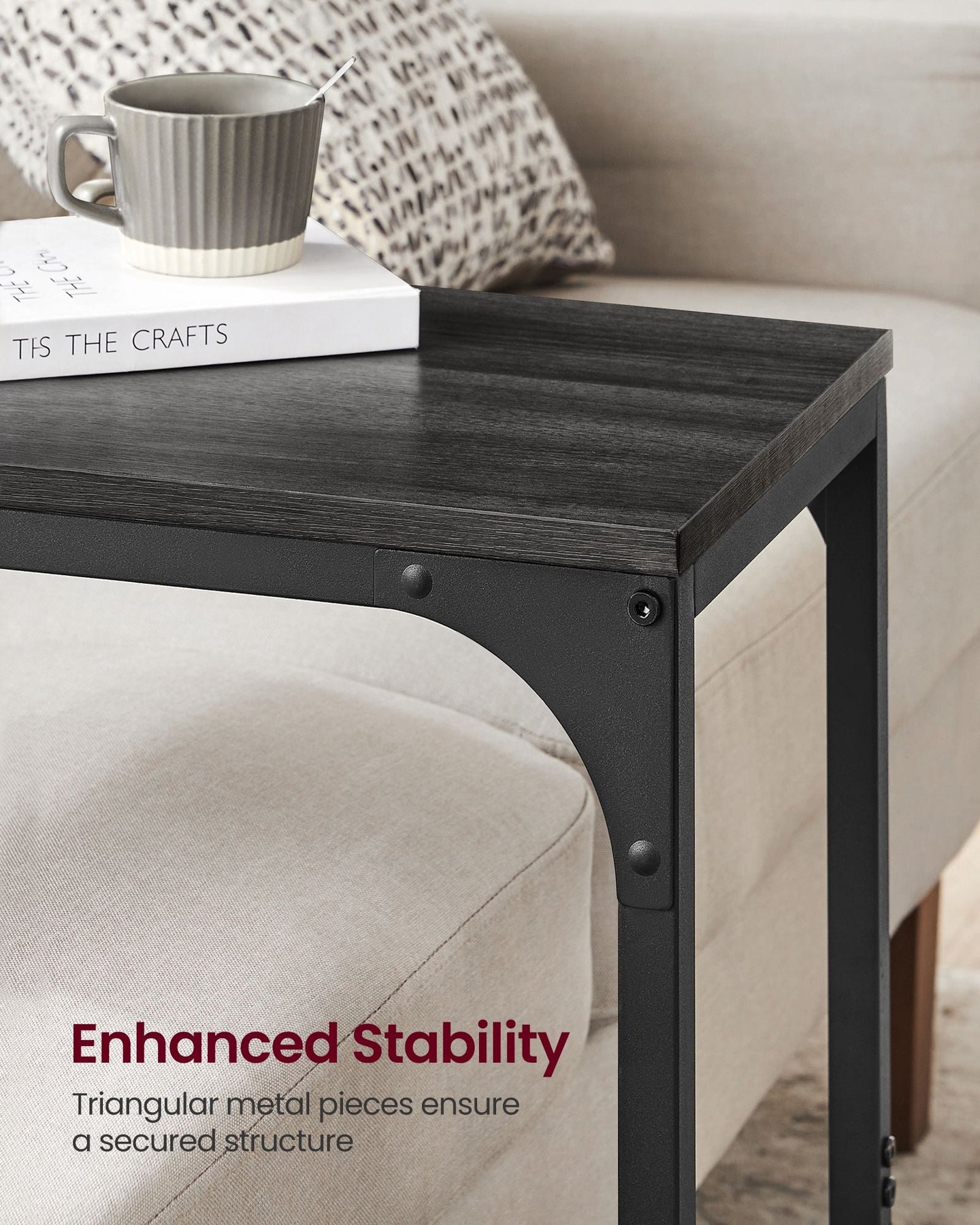 C-Shaped Side Table - Ebonised Oak - Black