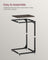 C-Shaped End Table - Metal Frame - Chestnut Brown and Black
