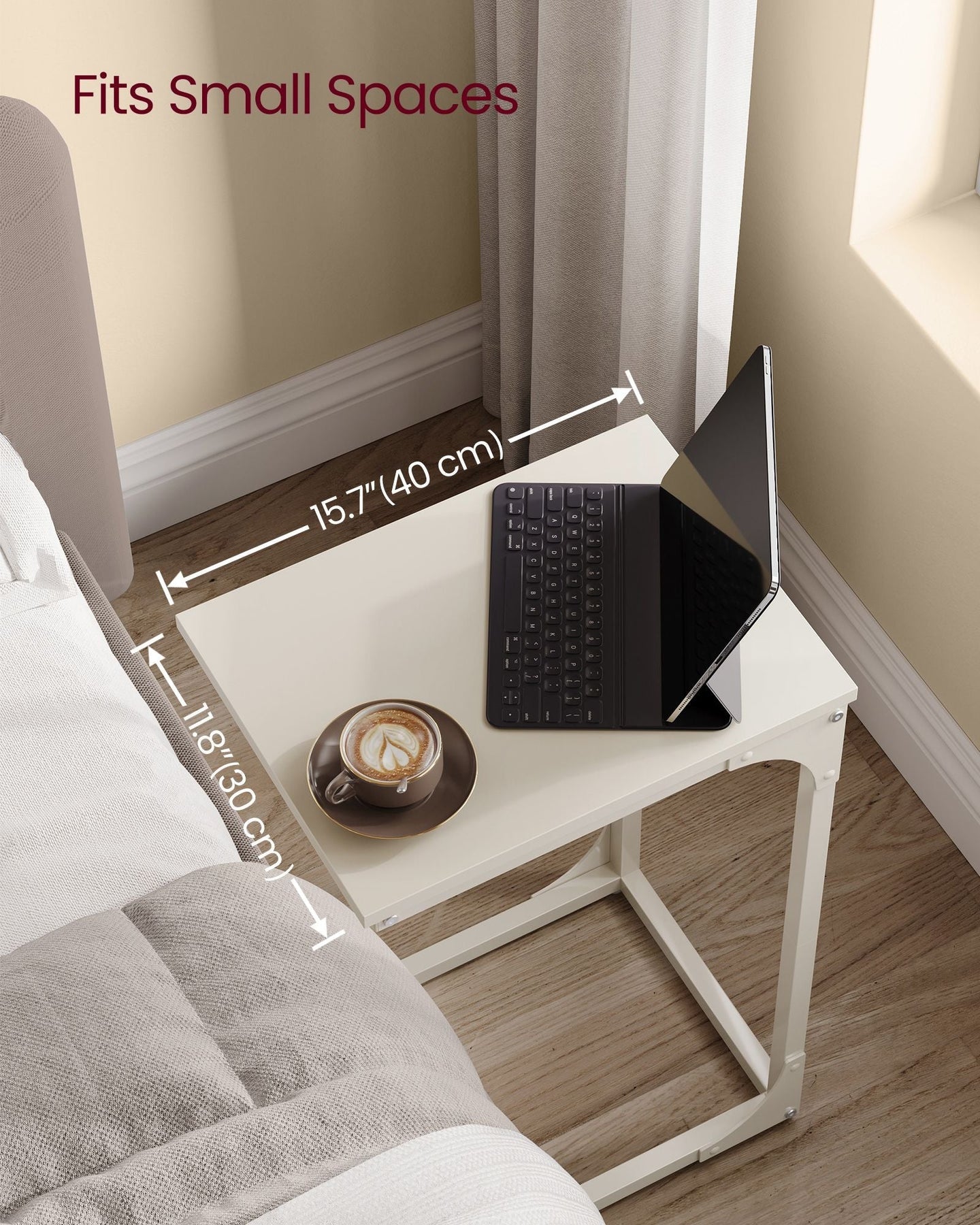 C-Shaped Side Table - Metal Frame - Versatile for Living Room or Bedroom