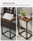 C-Shaped Side Table - Metal Frame - Rustic Brown and Black