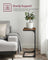 C-Shaped Side Table - Metal Frame - Rustic Brown and Black