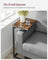 C-Shaped Side Table - Metal Frame - Rustic Brown and Black