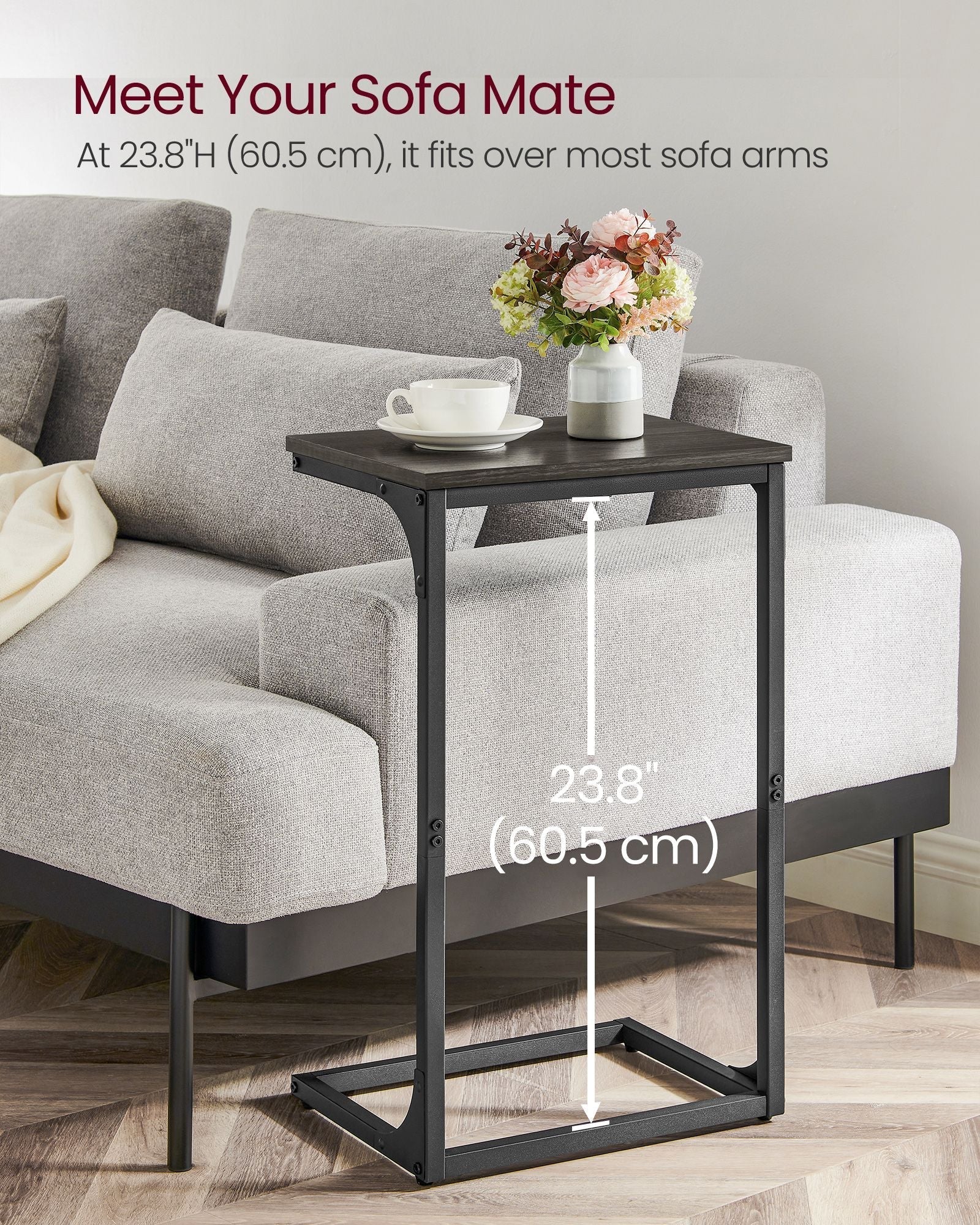 C-Shaped Side Table - Ebonised Oak - Black