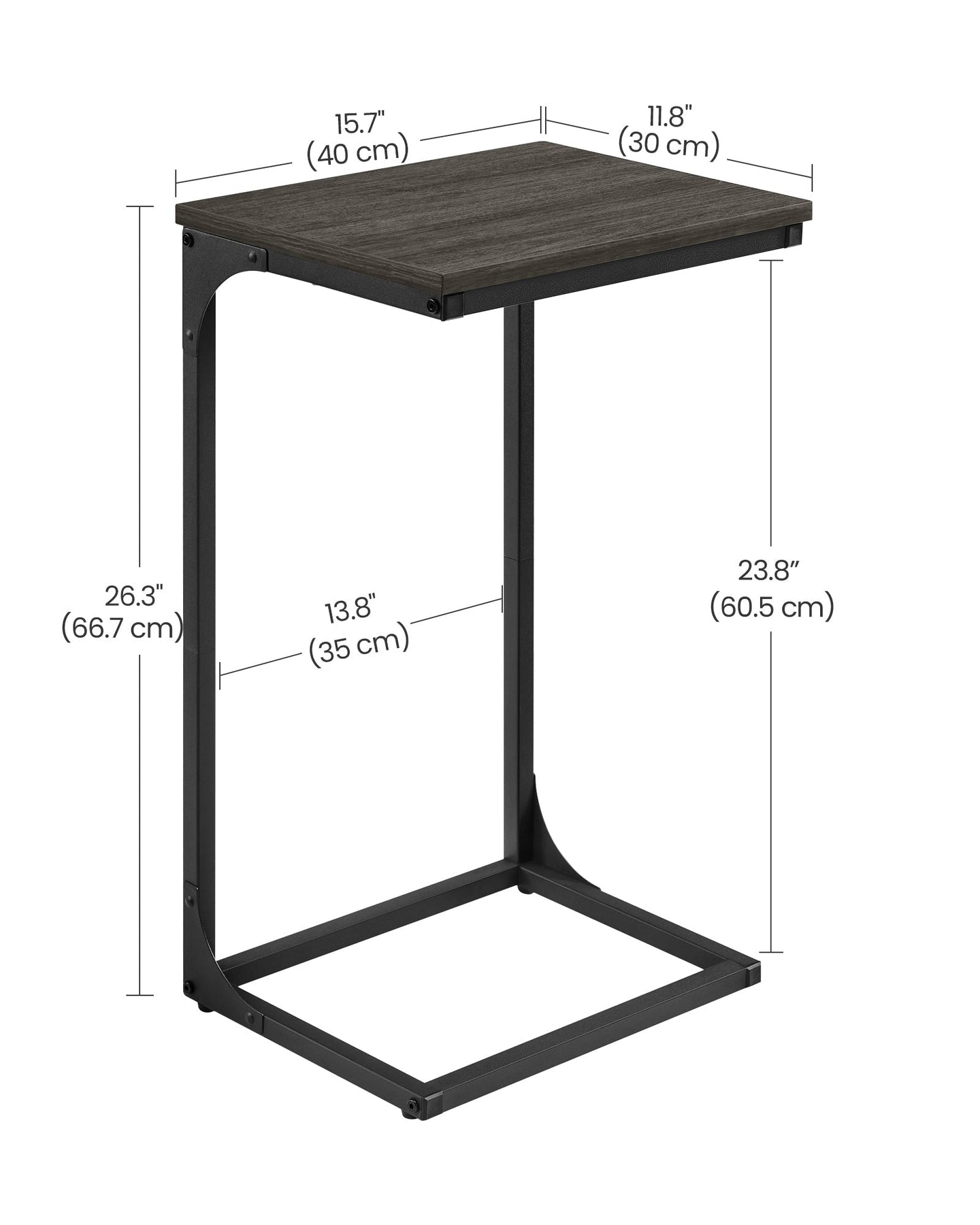 C-Shaped Side Table - Ebonised Oak - Black