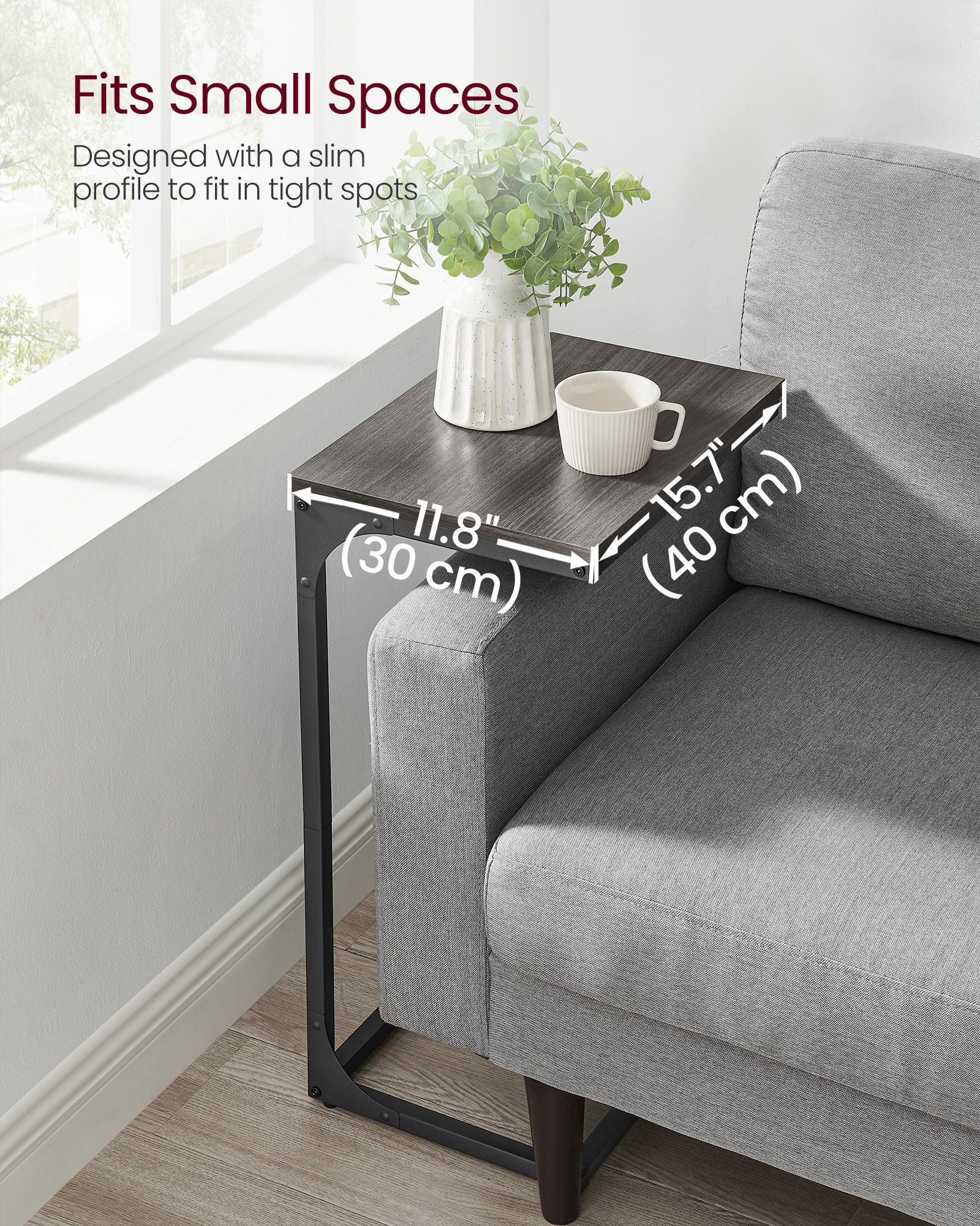 C-Shaped Side Table - Ebonised Oak - Black