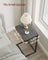 C-Shaped End Table - Metal Frame - Misty Grey and Ink Black