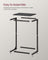 C-Shaped End Table - Metal Frame - Misty Grey and Ink Black