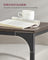 C-Shaped Side Table - Metal Frame - Chestnut Brown