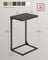 C-Shaped Side Table - Metal Frame - Chestnut Brown