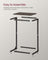 C-Shaped Side Table - Metal Frame - Chestnut Brown