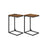 C-Shaped Side Tables - Set of 2 - Ebonised Oak - Rustic Brown and Black