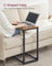 C-Shaped Side Tables - Set of 2 - Ebonised Oak - Rustic Brown and Black