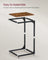 C-Shaped Side Tables - Set of 2 - Ebonised Oak - Rustic Brown and Black