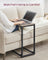 Set of 2 C-Shaped Side Tables - Metal Frame - Heather Greige