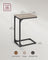Set of 2 C-Shaped Side Tables - Metal Frame - Heather Greige