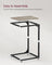 Set of 2 C-Shaped Side Tables - Metal Frame - Heather Greige