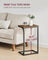 C-Shaped Side Tables - Metal Frame - Rustic Brown - Versatile for Living Room and Bedroom