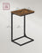 C-Shaped Side Tables - Metal Frame - Rustic Brown - Versatile for Living Room and Bedroom