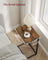 C-Shaped Side Tables - Metal Frame - Rustic Brown - Versatile for Living Room and Bedroom