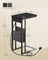 C-Shaped Bedside Table - Wood - Ebony Black - Charging Station with 2 USB Ports and Storage Bag