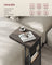 C-Shaped Bedside Table - Wood - Ash Brown - Charging Station with USB Ports and Outlets
