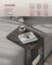 C-Shaped Bedside Table - Wood - Ash Brown - With Fabric Storage Bag and Adjustable Feet