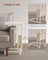 C-Shaped Bedside Table - Wood - Cream White - Includes Fabric Storage Bag and Swivel Castors