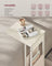 C-Shaped Bedside Table - Wood - Cream White - Includes Fabric Storage Bag and Swivel Castors