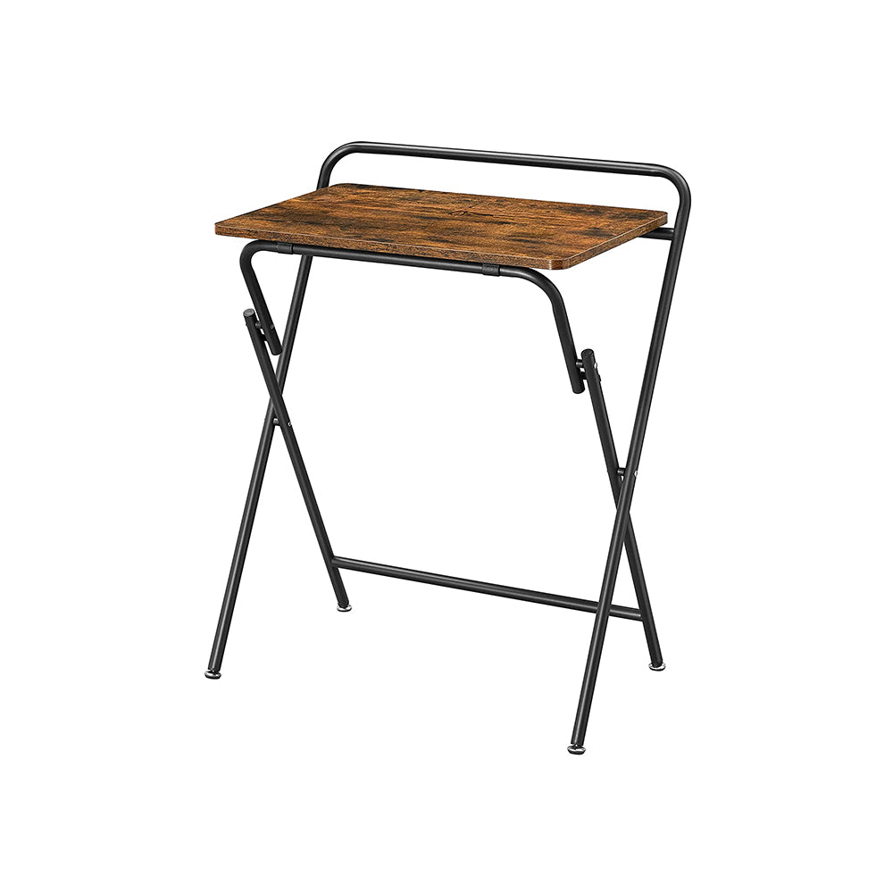 Folding Side Table - Wood - Rustic Brown