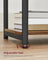 Narrow Bedside Table - Wood - Rustic Brown and Black - Integrated Charging Station with 2 AC and 2 USB Outlets