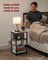 Slim Side Table - Wood - Heather Greige - Charging Station with AC and USB Outlets