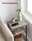 Slim Side Table - Wood - Heather Greige - Charging Station with AC and USB Outlets