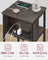 Slim Side Table - Wood - Chestnut Brown - Includes Charging Station with AC and USB Outlets